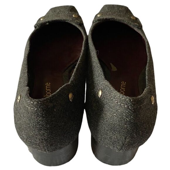 Liz Claiborne Wm’s Sz 6.5 Yolanda Gray Square Toe Felt Kitten Heel Pumps Shoes - Picture 4 of 6